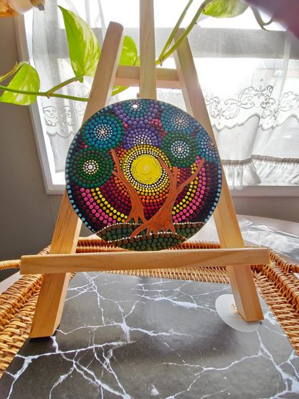 Radiant Joy: Handcrafted Landscape Dot Mandala Fridge Magnets